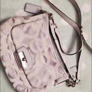 Silver and White Coach Crossbody
